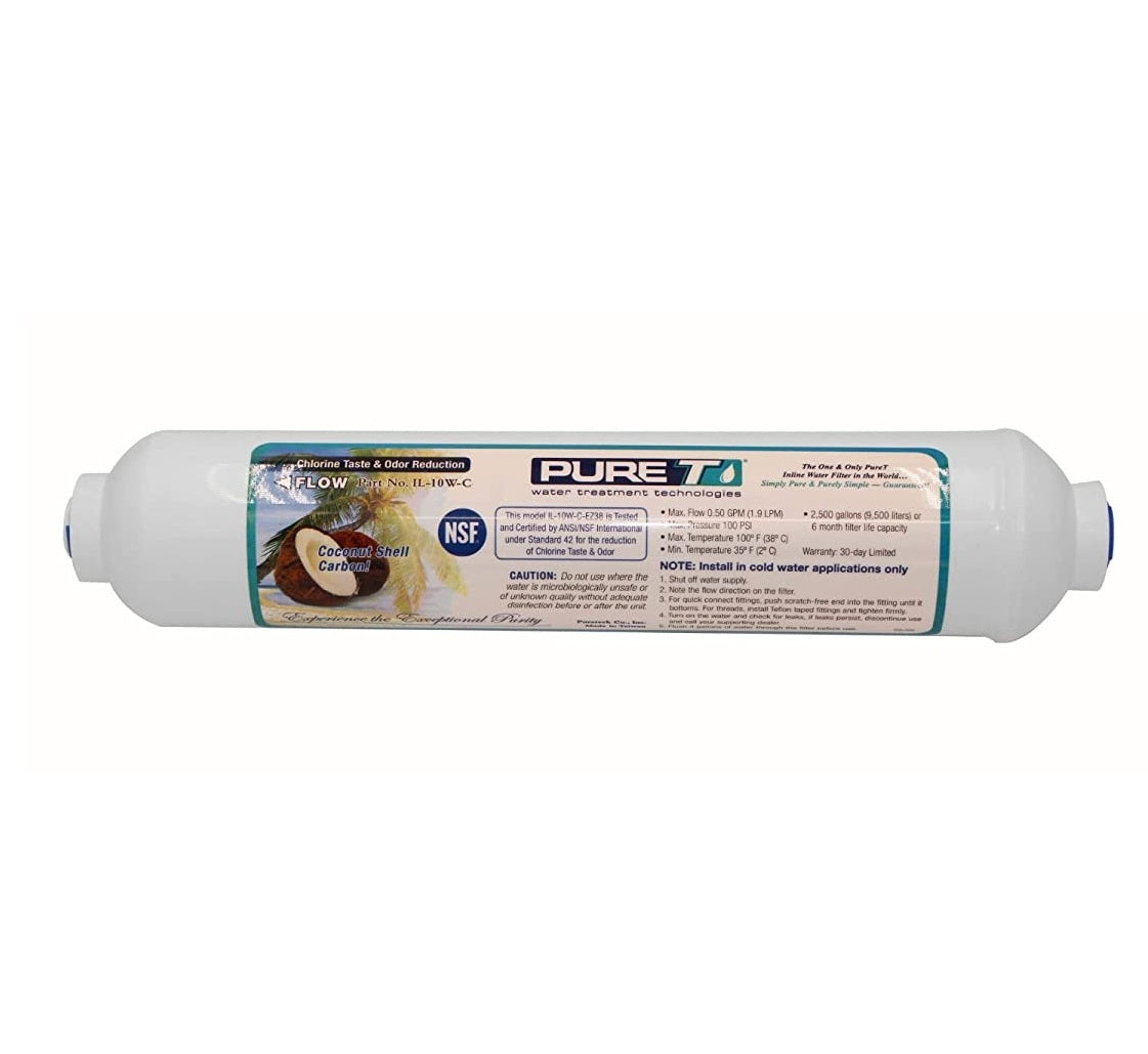 1/4 Quick Connect Inline Filter for taste & odor Ice Maker Water